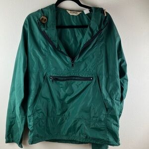 L.L.Bean Men's Green Windbreaker/Rain jacket Size L